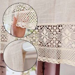 Zazdrostka boho do kuchni lambrekin z koronkii dziergane SHABBY 150/60cm