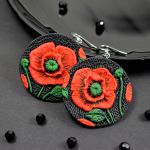 Duży komplet biżuterii "czerwone maki" - biżuteria czerwone maki