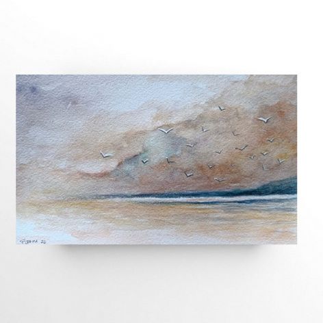 Morze-akwarela formatu 15/25 cm 