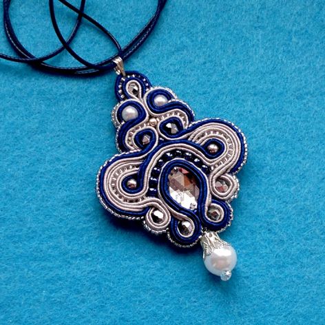 Naszyjnik-wisior Niebiesko-szary