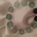 Bransoletka "Zielony kryształek" z fluorytu - Bransoletka z dużych fluorytów