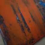 Obraz abstrakcja pomarańczowy 40x40 - 