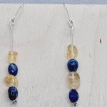 Kolczyki wiszące z cytrynem i lapis lazuli - idealne na lato kolory słońca i nieba