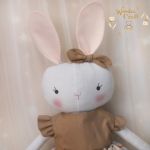 Króliczek Sara w sukience beż-brąz GOTOWY - 