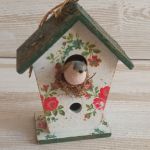 Domek z ptaszkiem - Handmade - ozdobny domek