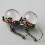 ♥ Wieczne Kwiaty kula PINK ♥ (kolczyki/sztyfty/klipsy)  - 