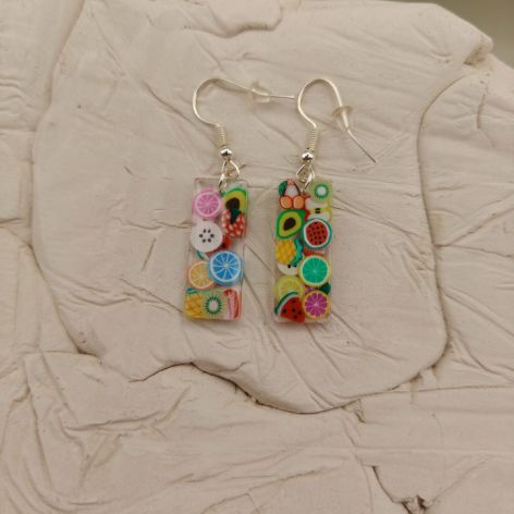 Kolczyki z żywicy - OWOCOWY MIX