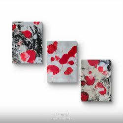 Kompozycja maki na plotnie bez ramy