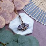 Miedziany wisiorek wire wrapping z lapisem lazuli #524 - 