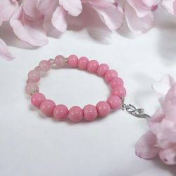 Bransoletka na gumce róż z zawieszką