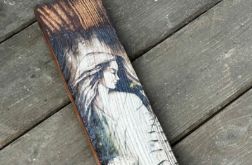 Rustykalna deska z aniołem, prezent, cytat