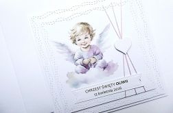 Kartka na Chrzest ręcznie robiona z aniołkiem