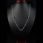 Srebrny naszyjnik perłą słodkowodną fioletowy - srebrna biżuteria z perłami