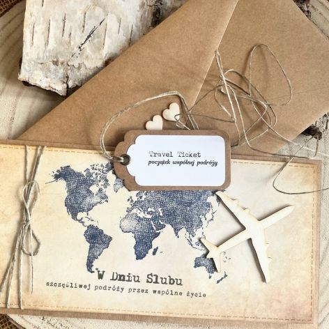 137, Kartka na ślub w szczęśliwą podróż z samolotem