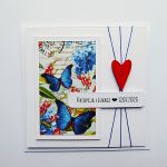 Kartka ślubna z sercem i motylami oryginalna  - Kartka ślubna z sercem i motylami