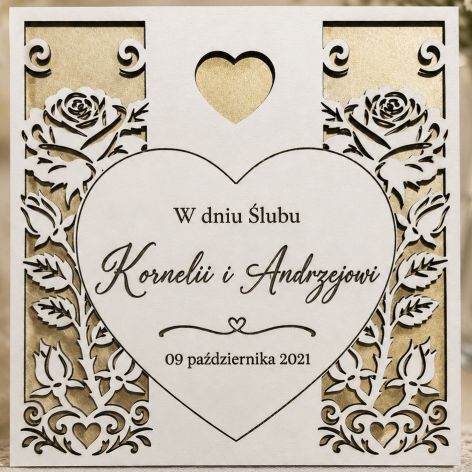 Kartka Pamiątka na Ślub | personalizacja | życzenia | koperta | PREMIUM