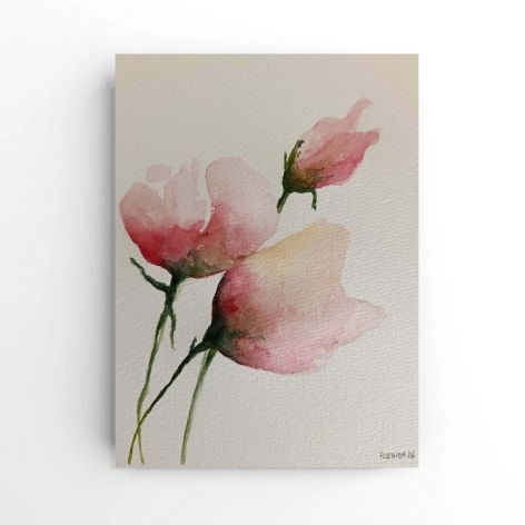 Kwiaty 3-akwarela formatu A5