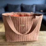 Zestaw prezentowy z lnu - jasny brąz / rudy - torba lniana