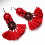 Red Tassels kolczyki sutaszowe - 