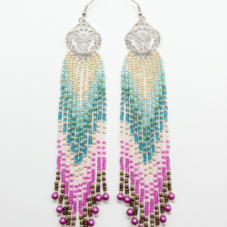 Długie Kolczyki Boho Ombre – Kaskada Kolorów