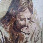 Obraz Jezus na Modlitwie - Obraz utrzymany w odcieniach beżu i brązu
