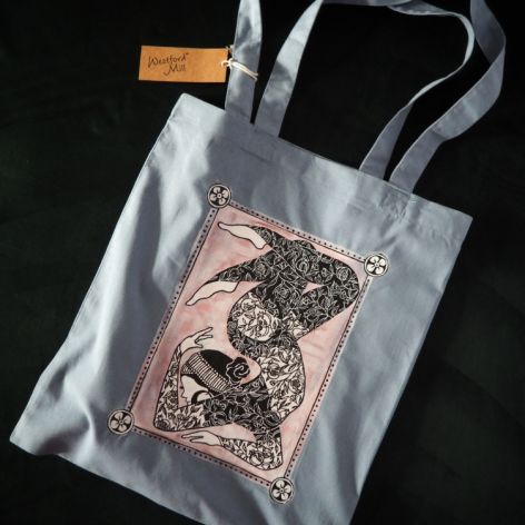 Ręcznie malowana torba tote shopper YOGA