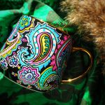 ręcznie malowany kubek KOLOR paisley - upominek dla siostry