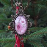 Brelok z kwiatowym medalionem Rose Charm - 2