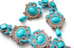 komplet biżuterii sutasz howlit turkusowy