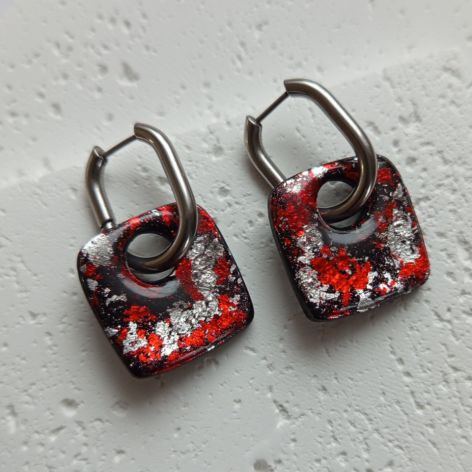 "Carnaval" no.3 - kolczyki z gliny polimerowej.