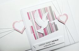 Kartka na Chrzest ręcznie robiona z gołębicą