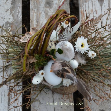 Stroik wielkanocny na stół naturalny