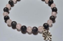 Bransoletka z labradorytu i różowego kwarcu