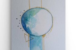 Abstrakcja-akwarela formatu 32/24 cm