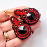 Red&Black kolczyki sutaszowe - 