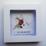 Minimalistyczna kartka ślubna handmade z różą - Kartka na ślub w ozdobnym pudełku