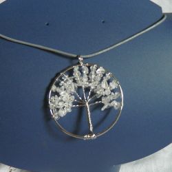 Drzewko z kryształem, wisiorek, wire wrapping