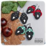 Kolczyki sutasz soutache morski długie - kolczyki