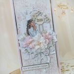 Kartka komunijna pamiątka "PinkRoses5" GOTOWA - 