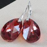 Red Magma - kolczyki - srebrne kolczyki z kryształami