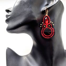 Red&Black kolczyki sutaszowe