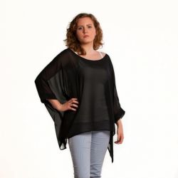 Czarna tunika szyfonowa