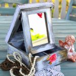 Toaletka składana z lustrem, shabby chic - 