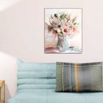 Obraz na płótnie magnolie w wazonie, 60 x 70 - Obraz do salonu magnolie