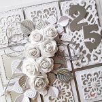 Kartka ROCZNICA ŚLUBU srebrzysto-biała /Z - Kartka na rocznicę ślubu z białymi różami