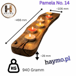 Świecznik drewniany dąb sęk żywica 50cm 6 miejsc Pamela No. 14 - 