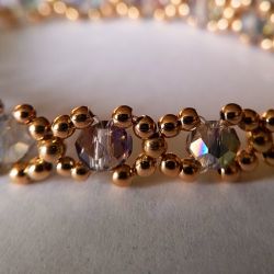 Komplet z kryształu australijskiegi i hematytu pozłacanego