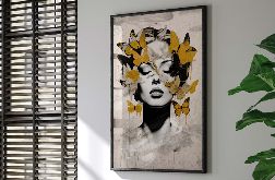 Plakat - Kobieta i motyle 40x50 cm 8-2-0049