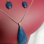 Lapis lazuli, wisiorek i kolczyki, elegancki zestaw biżuterii - 