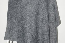 Klasyczne gładkie ponczo ciemny szary